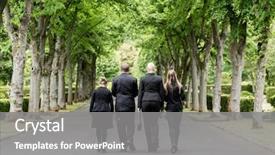  Presentation with grief - Amazing slides having grief - family walking down alley backdrop and a gray colored foreground