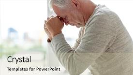  Presentation with old age - Cool new PPT layouts with grief - old age problem and people backdrop and a soft green colored foreground