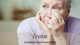  Presentation with upset - Presentation theme with grief - upset woman background and a coral colored foreground