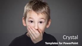  Presentation with grief - Audience pleasing slide set consisting of grief-stricken-little-boy-feeling backdrop and a dark gray colored foreground