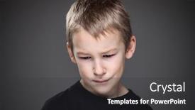  Presentation with grief - Slide set with grief-stricken-little-boy-feeling background and a dark gray colored foreground
