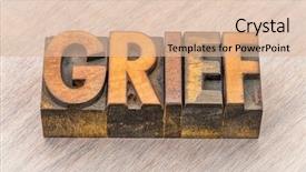  Presentation with grief - Colorful PPT theme enhanced with grief word abstract in vintage backdrop and a lemonade colored foreground