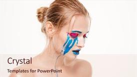  Presentation with tears - Slides enhanced with grievance - beautiful woman with blue tears background and a lemonade colored foreground