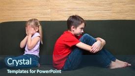  Presentation with sister - Presentation design with grievance - brother and sister wearing casual background and a ocean colored foreground