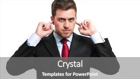  Presentation with deaf - PPT layouts enhanced with grievance - businessman turning a deaf ear background and a gray colored foreground