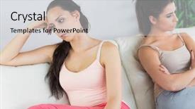  Presentation with living room - Beautiful PPT theme featuring grievance - two beautiful women having backdrop and a light gray colored foreground