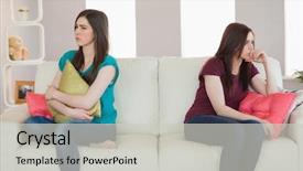  Presentation with fight two boxer boxing - Colorful slide deck enhanced with grievance - two friends not talking backdrop and a light gray colored foreground