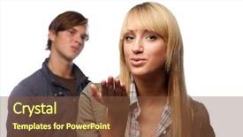  Presentation with relationships - Slides with grievance - young couple having problems background and a tawny brown colored foreground