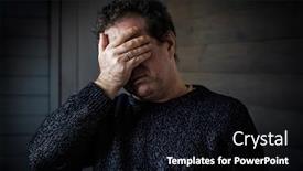  Presentation with palm - Cool new slide deck with grieving-grieving-man-covered backdrop and a black colored foreground