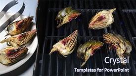  Presentation with oil and gas - PPT theme with grill a plate of done background and a wine colored foreground