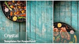  Presentation with free frames - Amazing slide deck having grill and food concept free backdrop and a  colored foreground