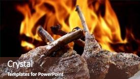  Presentation with food grill - Slide set featuring grill background - food background and a tawny brown colored foreground