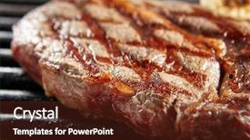  Presentation with hot steam earth - Audience pleasing presentation design consisting of grill background fresh well done backdrop and a tawny brown colored foreground