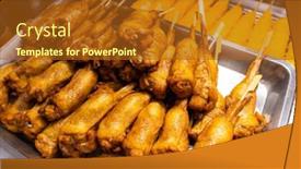  Presentation with grill - Theme featuring grill-chicken-wing-skewer background and a tawny brown colored foreground