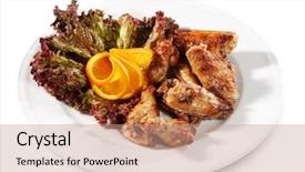  Presentation with chiken - Slides consisting of grill chiken on a plate background and a  colored foreground