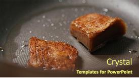  Presentation with rice cake - Slide set with grill-chinese-sticky-rice-cake background and a tawny brown colored foreground