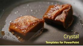  Presentation with rice cake - Presentation design consisting of grill-chinese-sticky-rice-cake background and a tawny brown colored foreground