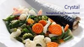  Presentation with grill - Presentation featuring grill fish with vegetables background and a sky blue colored foreground