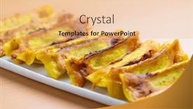  Presentation with dumpling - PPT theme with grill-homemade-dumpling background and a lemonade colored foreground