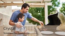  Presentation with grill - Colorful slide deck enhanced with grill hot dogs and bonding backdrop and a coral colored foreground