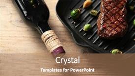  Presentation with grill - Colorful slide deck enhanced with grill pan with wine backdrop and a coral colored foreground