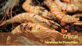  Presentation with grill - Colorful PPT theme enhanced with grill shrimp in japanese restaurant backdrop and a tawny brown colored foreground