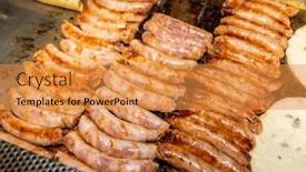  Presentation with grill - PPT theme enhanced with grill-taiwan-sausage-in-street background and a gold colored foreground