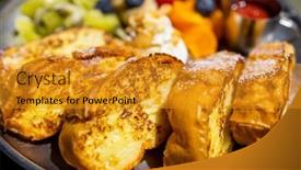  Presentation with coffee shop - Presentation design consisting of grill-toast-with-egg background and a  colored foreground