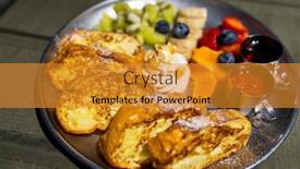  Presentation with coffee shop - PPT theme enhanced with grill-toast-with-egg background and a  colored foreground