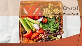  Presentation with grilled - Beautiful slide deck featuring grilled-and-fresh-vegetables-top backdrop and a yellow colored foreground