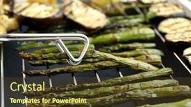  Presentation with eggplant - Beautiful PPT layouts featuring grilled asparagus and eggplant closeup backdrop and a tawny brown colored foreground