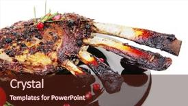  Presentation with black baby - Slides having grilled-baby-ribs-on-black background and a wine colored foreground