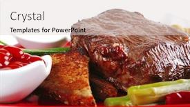  Presentation with bbq - Audience pleasing PPT theme consisting of skier man in aerodynamic pose backdrop and a white colored foreground.