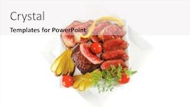  Presentation with meat beef - Amazing PPT layouts having grilled-beef-meat-entrecote backdrop and a lemonade colored foreground