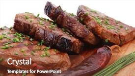  Presentation with meat beef - Colorful presentation enhanced with grilled beef meat on wooden backdrop and a tawny brown colored foreground