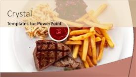  Presentation with french fries - Presentation having grilled-beef-steak-with-french background and a lemonade colored foreground