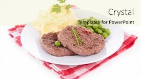  Presentation with grilled - Presentation theme featuring grilled-beefsteak-and-vegetables background and a  colored foreground