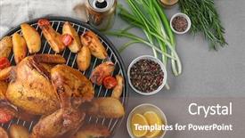  Presentation with food chicken - Amazing presentation having grilled beer can chicken backdrop and a violet colored foreground