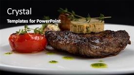  Presentation with grilled - Theme enhanced with grilled-black-angus-strip-loin background and a black colored foreground