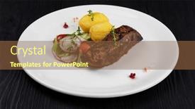  Presentation with grilled - Presentation having grilled-black-angus-strip-loin background and a tawny brown colored foreground