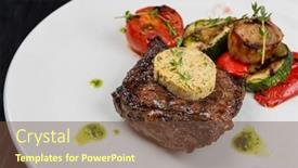  Presentation with grilled - PPT layouts with grilled-black-angus-strip-loin background and a tawny brown colored foreground