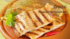  Presentation with xray bones - Beautiful presentation theme featuring grilled carp fillet with bones backdrop and a gold colored foreground