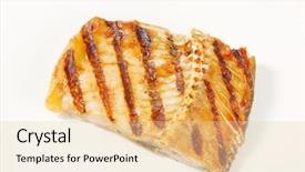  Presentation with xray bones - Audience pleasing presentation theme consisting of grilled carp fillet with bones backdrop and a lemonade colored foreground