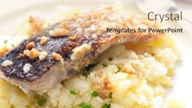  Presentation with garlic - Slide set with grilled-carp-with-garlic-served background and a lemonade colored foreground