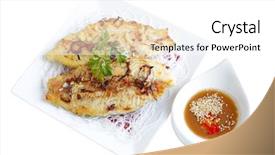  Presentation with catfish - PPT layouts consisting of grilled catfish fillet with shrimp background and a  colored foreground