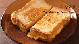  Presentation with breakfast sandwich - Colorful PPT theme enhanced with grilled cheese sandwich for breakfast backdrop and a  colored foreground