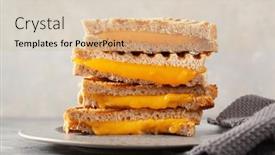  Presentation with sandwich - Audience pleasing presentation theme consisting of grilled-cheese-sandwich-on-gray backdrop and a lemonade colored foreground