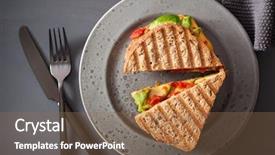  Presentation with avocado - Cool new slide deck with grilled cheese sandwich with avocado backdrop and a coral colored foreground