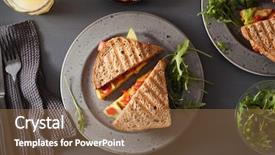  Presentation with avocado - Theme having grilled cheese sandwich with avocado background and a coral colored foreground