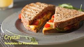  Presentation with cream cheese and fruit sandwich - Amazing presentation having grilled cheese sandwich with avocado backdrop and a violet colored foreground